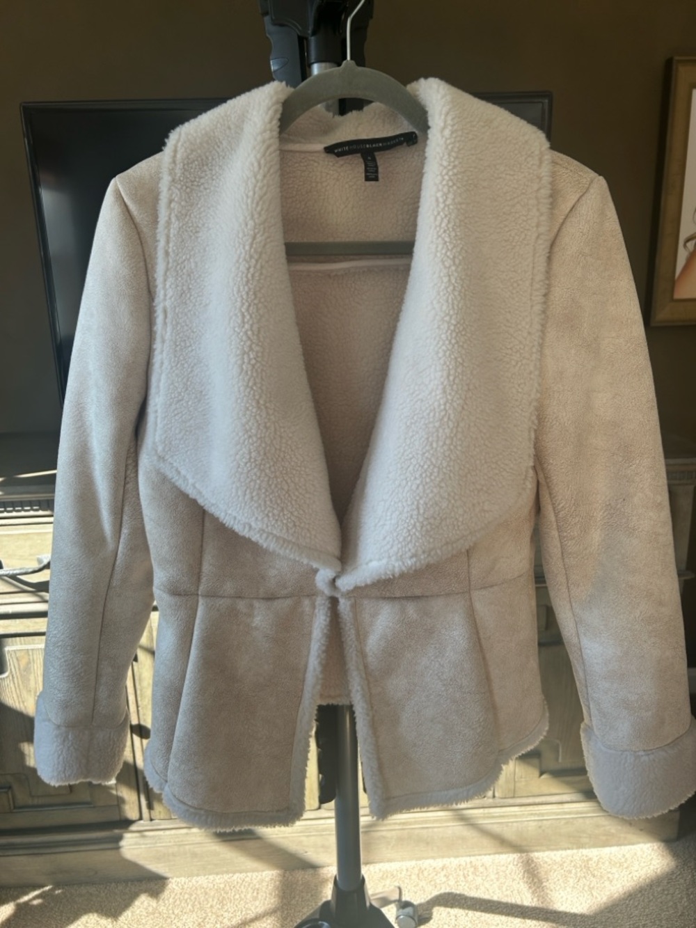 White House Black Market Cream  Sherpa Jacket size S